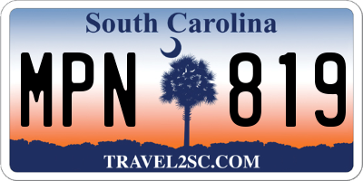 SC license plate MPN819