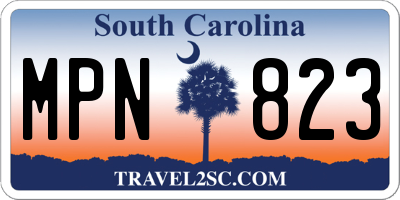 SC license plate MPN823