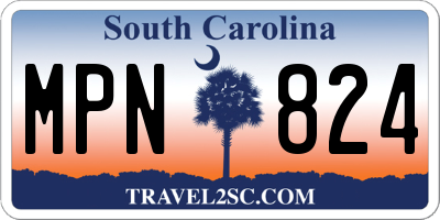 SC license plate MPN824