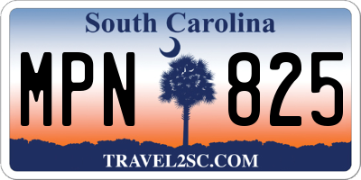 SC license plate MPN825