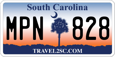 SC license plate MPN828