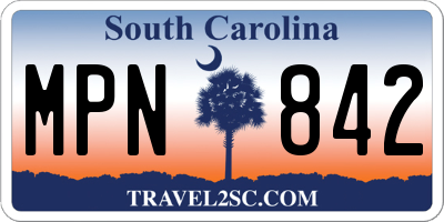 SC license plate MPN842