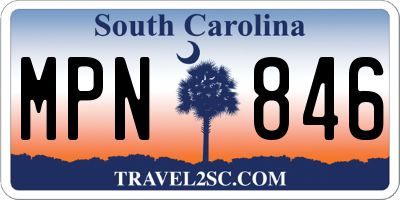 SC license plate MPN846