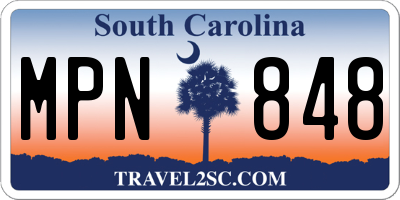 SC license plate MPN848