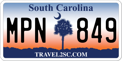 SC license plate MPN849