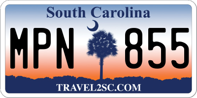 SC license plate MPN855