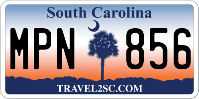 SC license plate MPN856