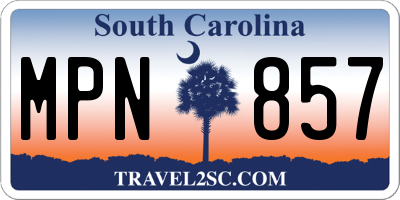 SC license plate MPN857