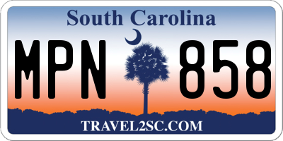 SC license plate MPN858