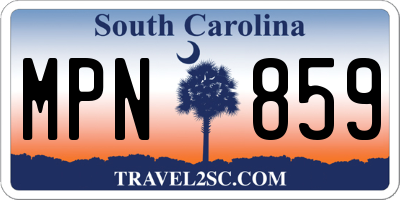 SC license plate MPN859
