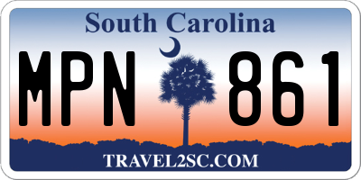 SC license plate MPN861