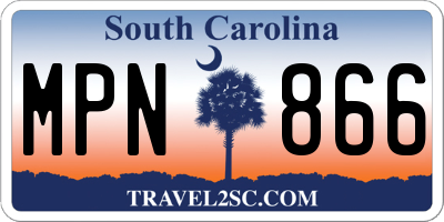 SC license plate MPN866