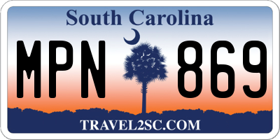 SC license plate MPN869