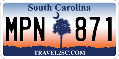 SC license plate MPN871