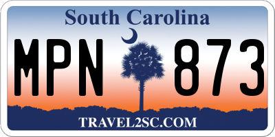 SC license plate MPN873