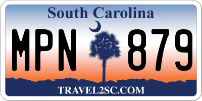 SC license plate MPN879