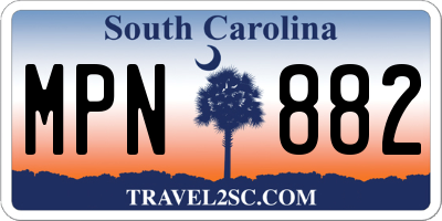 SC license plate MPN882