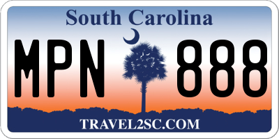 SC license plate MPN888