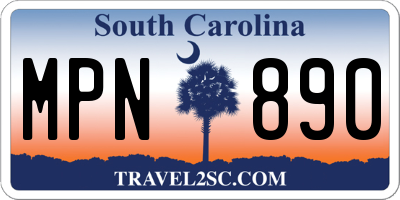 SC license plate MPN890