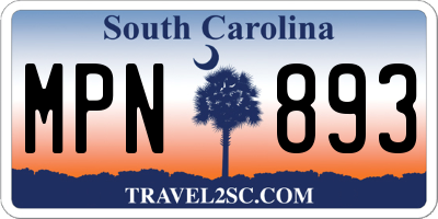 SC license plate MPN893