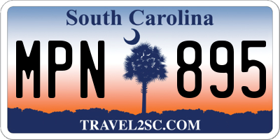 SC license plate MPN895