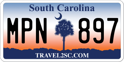 SC license plate MPN897
