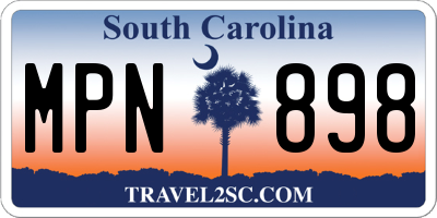SC license plate MPN898