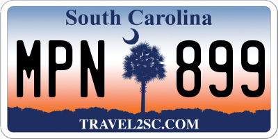 SC license plate MPN899