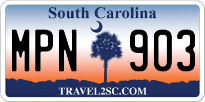 SC license plate MPN903