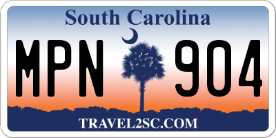 SC license plate MPN904
