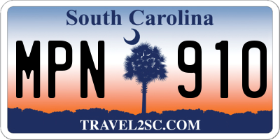 SC license plate MPN910