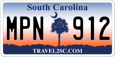 SC license plate MPN912