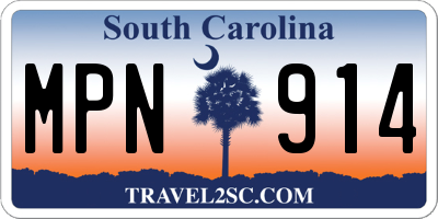SC license plate MPN914
