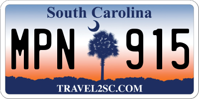 SC license plate MPN915
