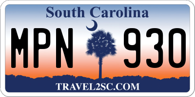 SC license plate MPN930