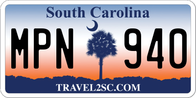 SC license plate MPN940