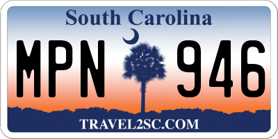 SC license plate MPN946
