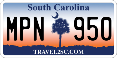 SC license plate MPN950