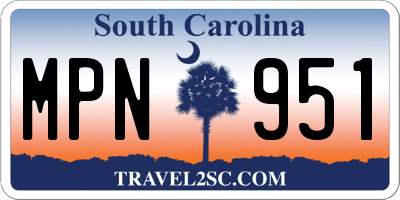 SC license plate MPN951