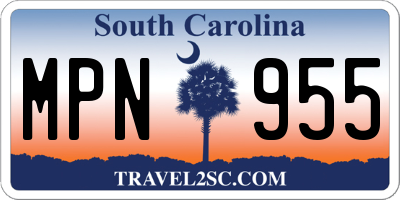 SC license plate MPN955