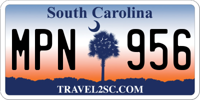SC license plate MPN956