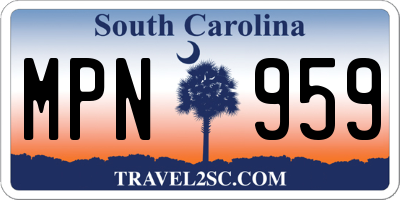 SC license plate MPN959