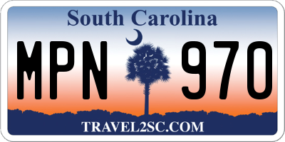 SC license plate MPN970
