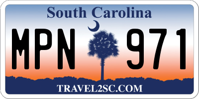 SC license plate MPN971
