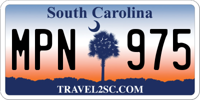 SC license plate MPN975