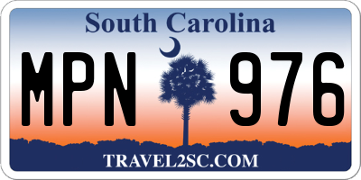 SC license plate MPN976