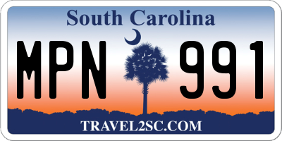 SC license plate MPN991