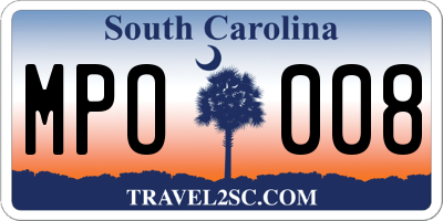SC license plate MPO008