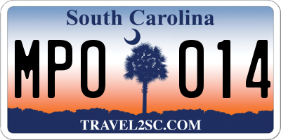 SC license plate MPO014