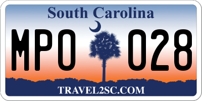 SC license plate MPO028